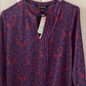 Stitch fix newW/tags navy/burgundy blouse